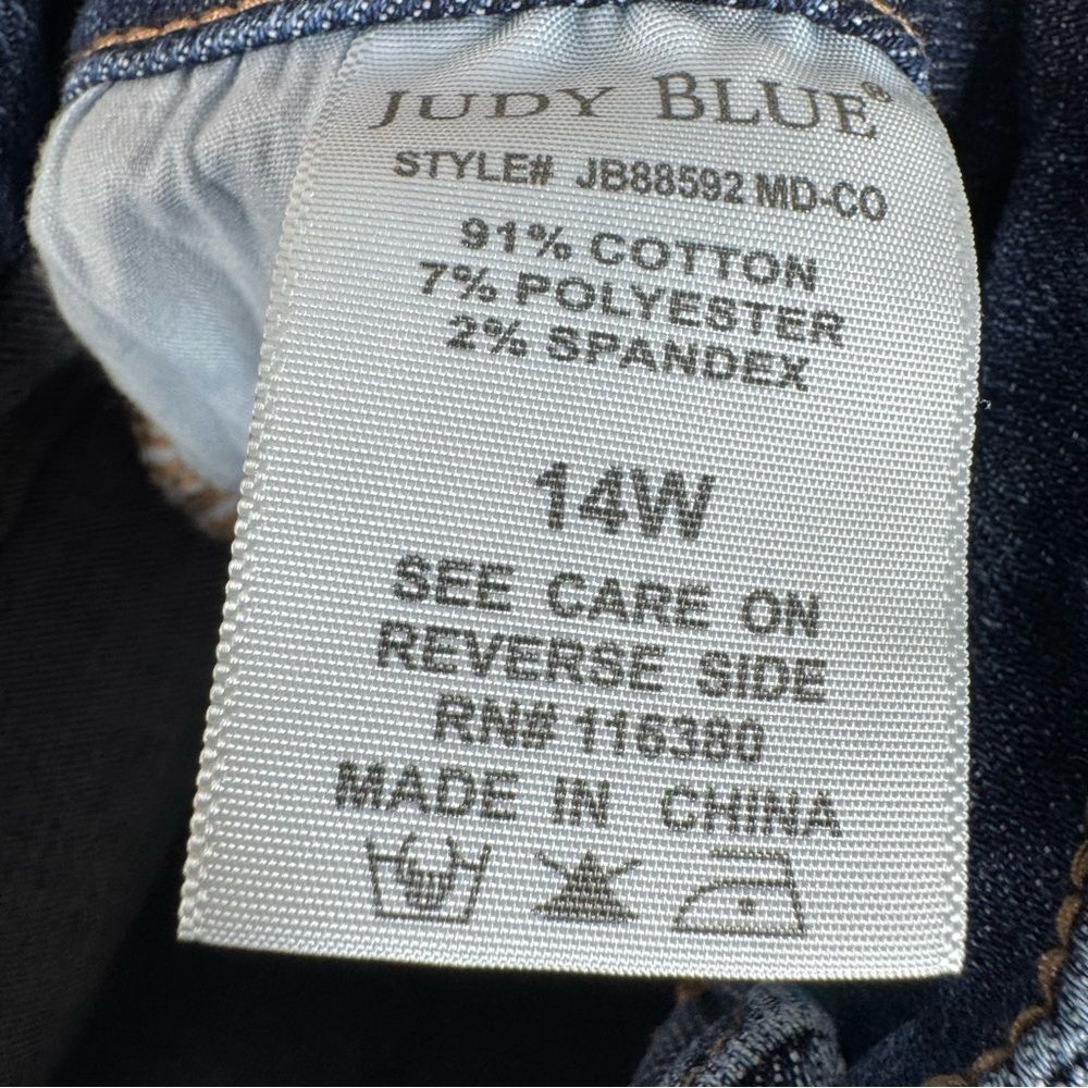 Judy Blue Cropped Wide Leg Jeans Stretch Denim Distressed Women Size 14 JB88592 - Picture 8 of 9
